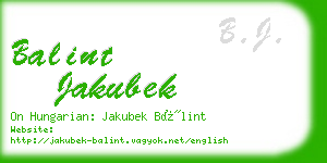 balint jakubek business card